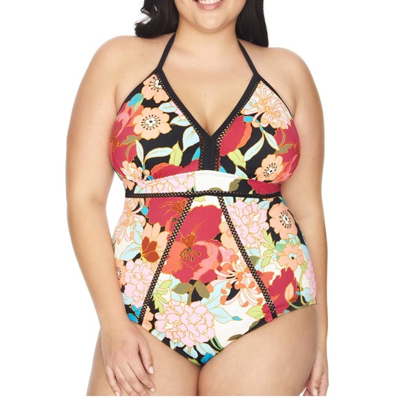 Time and Tru Other - Women’s One Piece Floral Swimsuit XL (16-18)